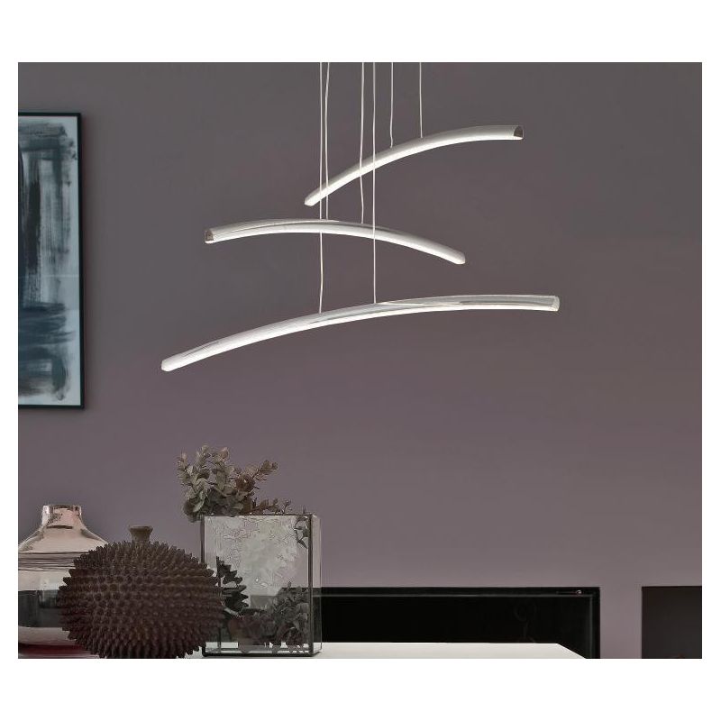 VICKY SOSPENSIONE IN METALLO CROMATO MODERNA D80 CM CON LED 38W LUCE 4000K Padana Lampadari - Cristalensi Shop Online