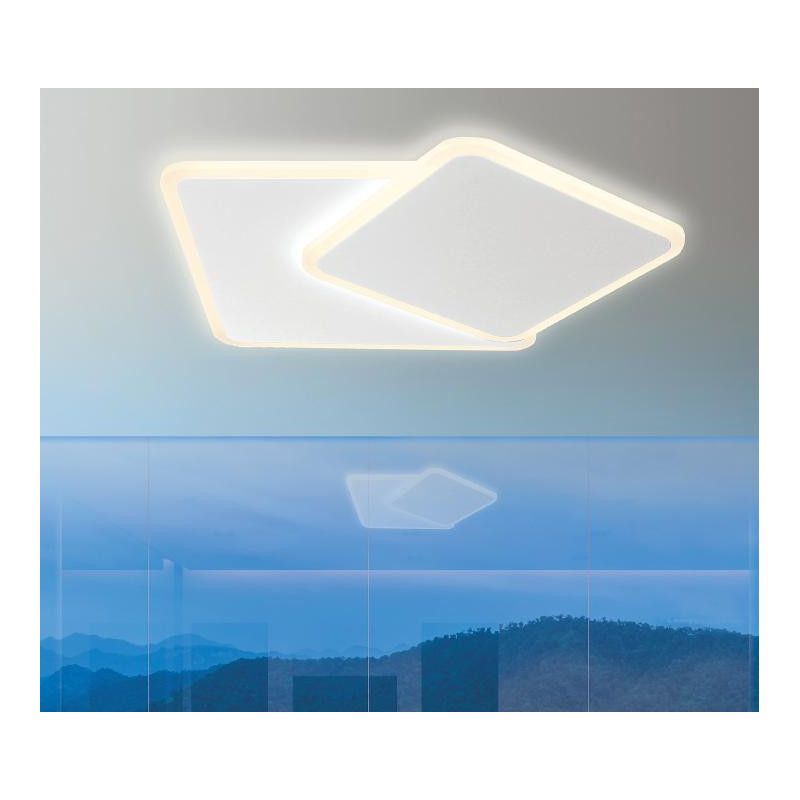 DADA PLAFONIERA GRANDE MODERNA BIANCA LED 80W LUCE DIMMERABILE TELECOMANDO INCLUSO Padana Lampadari - Cristalensi Shop Online