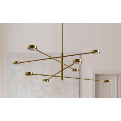 MARIKA SOSPENSIONE MODERNA A 8 LUCI IN METALLO FINITURA NERA O OTTONE CON LAMPADINE 8XGx53 Padana Lampadari - Cristalensi Shop O