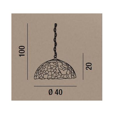 T998-S SOSPENSIONE IN VETRO TIFFANY DIAMETRO 40 Perenz - Cristalensi Shop Online
