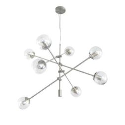 GIOKO SOSPENSIONE 8 LUCI MODERNO METALLO CROMO,BIANCO O NERO CON SFERE IN VETRO Padana Lampadari - Cristalensi Shop Online 2