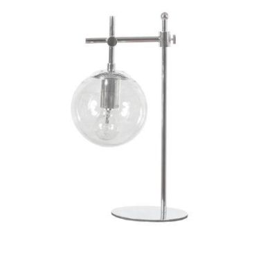 GIOKO LAMPADA DA TAVOLO MODERNA IN METALLO CROMATO CON SFERA IN VETRO TRASPARENTE Padana Lampadari - Cristalensi Shop Online