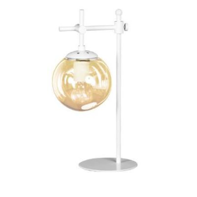 GIOKO LAMPADA DA TAVOLO MODERNA IN METALLO CROMO,NERO O BIANCO CON SFERA IN VETRO Padana Lampadari - Cristalensi Shop Online