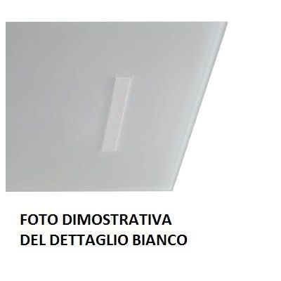 DEXTER PLAFONIERA MODERNA IN LASTRA DI VETRO BIANCO LARGHEZZA CM 60 CON DETTAGLI BIANCHI O TORTORA Padana Lampadari - Cristalens