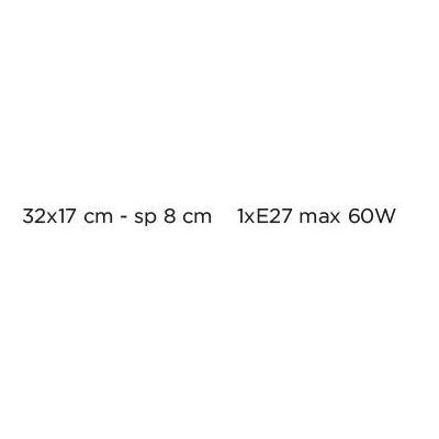 ALEXIA APPLIQUE MODERNA LARGHEZZA CM 32 CON VETRO BIANCO E VETRO DECORATO IN 4 FINITURE Padana Lampadari - Cristalensi Shop Onli