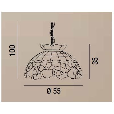 T925-S SOSPENSIONE IN VETRO TIFFANY DIAMETRO 55 Perenz - Cristalensi Shop Online