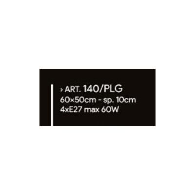ARIEL PLAFONIERA MODERNA CM 60X50 IN VETRO DECORATO BIANCO DETTAGLI CROMO LAMPADINE 4XE27 Padana Lampadari - Cristalensi Shop On