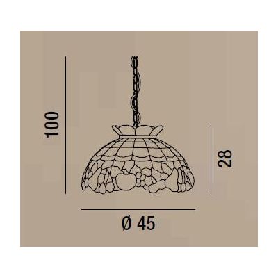 T923-S SOSPENSIONE IN VETRO TIFFANY DIAMETRO 45 Perenz - Cristalensi Shop Online