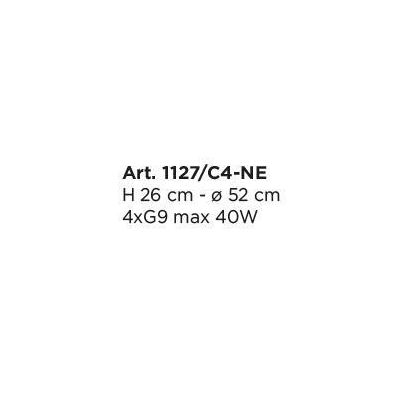 BYRON PLAFONIERA MODERNA 4 LUCE METALLO NERO E SFERE IN VETRO BIANCOLATTE LAMPADINE 4XG9 Padana Lampadari - Cristalensi Shop Onl