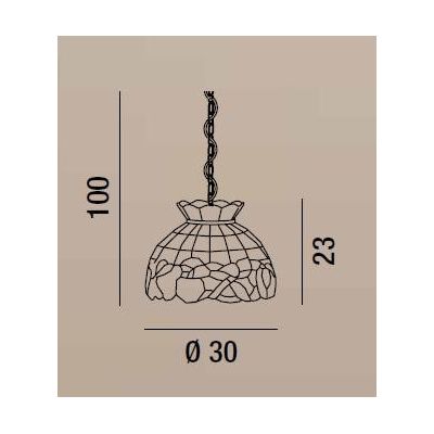 T924-S SOSPENSIONE IN VETRO TIFFANY DIAMETRO 30 Perenz - Cristalensi Shop Online