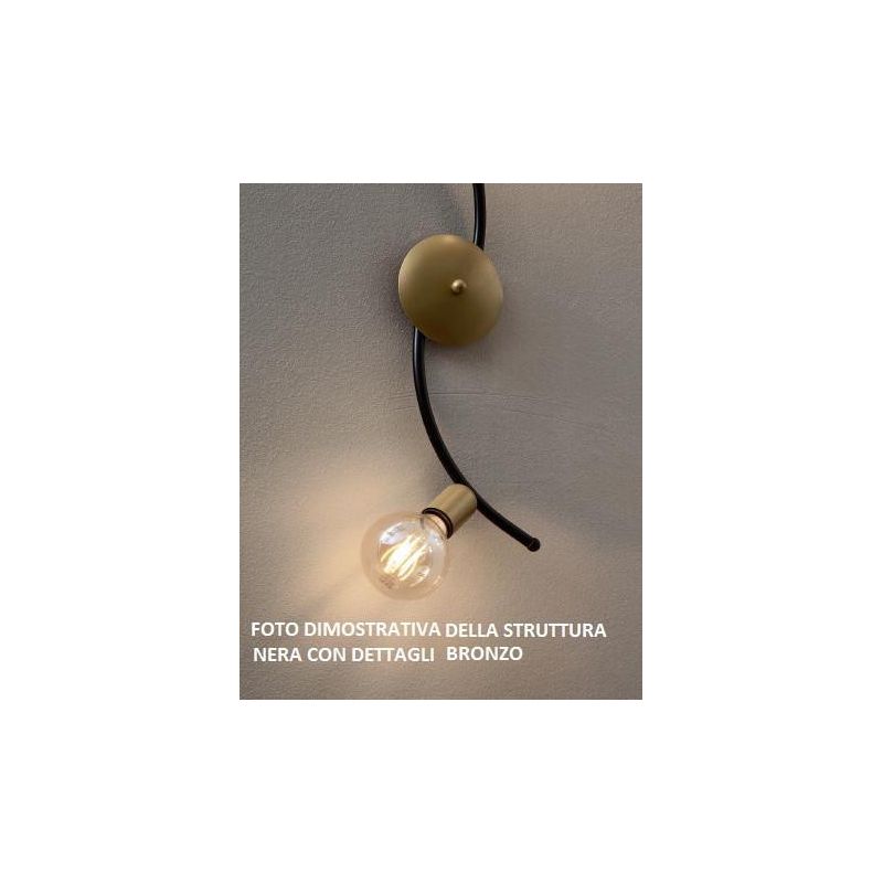 PABLO PLAFONIERA 4 LUCI VINTAGE IN METALLO NERO O BIANCO CON LAMPADINE A VISTA Padana Lampadari - Cristalensi Shop Online