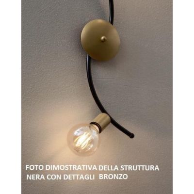 PABLO PLAFONIERA 4 LUCI VINTAGE IN METALLO NERO O BIANCO CON LAMPADINE A VISTA Padana Lampadari - Cristalensi Shop Online