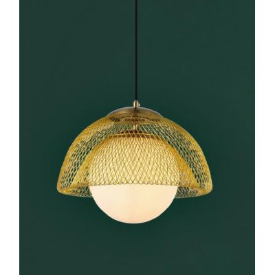 SOLERO SOSPENSIONE SINGOLA IN METALLO DORATO DIFFUSORE IN VETRO BIANCO LATTE MODERNA Padana Lampadari - Cristalensi Shop Online