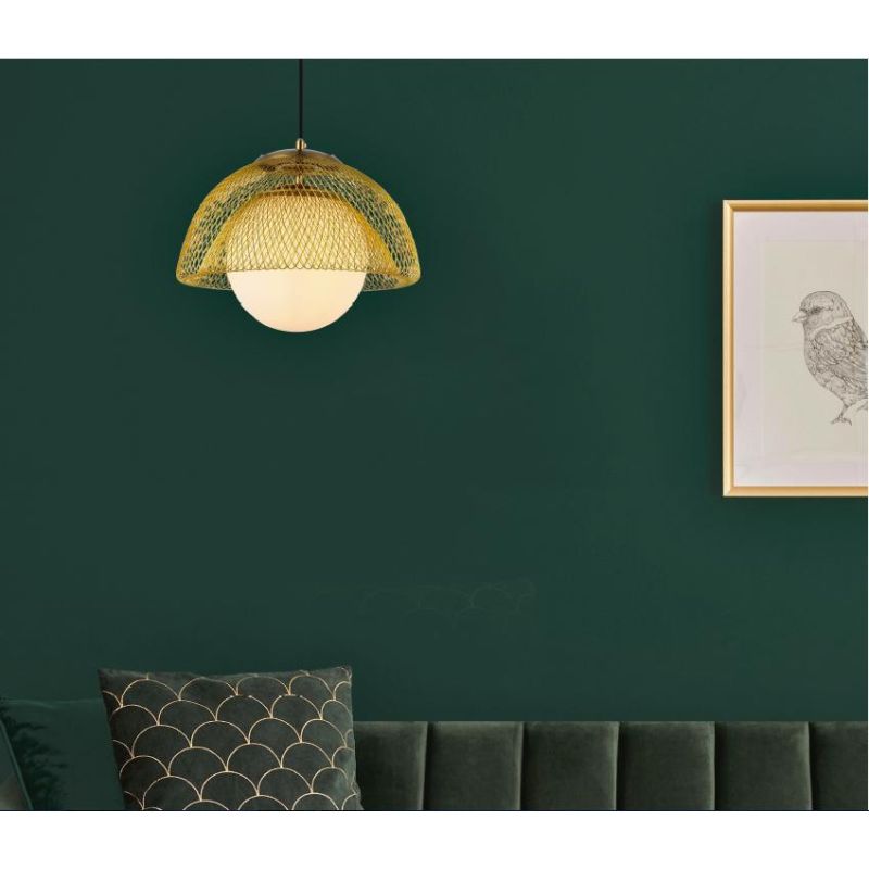 SOLERO SOSPENSIONE SINGOLA IN METALLO DORATO DIFFUSORE IN VETRO BIANCO LATTE MODERNA Padana Lampadari - Cristalensi Shop Online