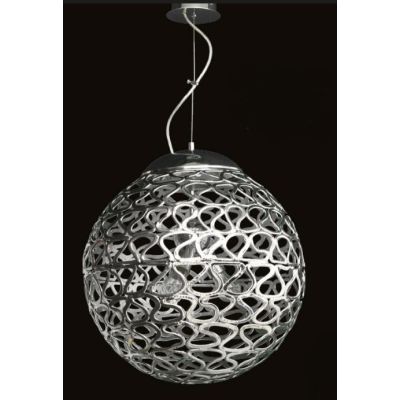 TRICOT SOSPENSIONE MODERNA D50 IN ACRILICO DECORATO CROMO CON TRE LAMPADINE ATTACCO E27 Padana Lampadari - Cristalensi Shop Onli