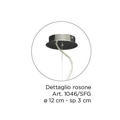 TRICOT SOSPENSIONE MODERNA D50 IN ACRILICO DECORATO CROMO CON TRE LAMPADINE ATTACCO E27 Padana Lampadari - Cristalensi Shop Onli