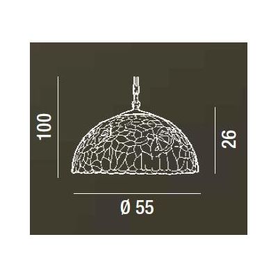 T532-S SOSPENSIONE IN VETRO TIFFANY DIAMETRO 55 Perenz - Cristalensi Shop Online