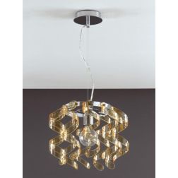 271-SP MARILYN SOSPENSIONE IN METALLO CROMO CON RICCIOLI IN VETRO COLORATO IN 7 COLORI Padana Lampadari - Cristalensi Shop Onlin 2