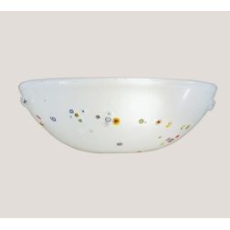 MIRIAM APPLIQUE CLASSICA IN VETRO SABBIATO BIANCO CON MURRINE DECORATIVE Padana Lampadari - Cristalensi Shop Online 2