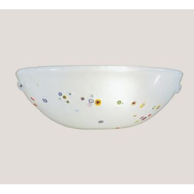 MIRIAM APPLIQUE CLASSICA IN VETRO SABBIATO BIANCO CON MURRINE DECORATIVE Padana Lampadari - Cristalensi Shop Online
