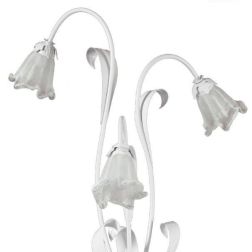 SHABBY CHIC PIANTANA CLASSICA 3 LUCI BIANCA CON DIFFUSORI FLOREALI IN VETRO DECORATO Padana Lampadari - Cristalensi Shop Online 2