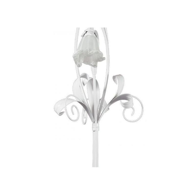 SHABBY CHIC PIANTANA CLASSICA 3 LUCI BIANCA CON DIFFUSORI FLOREALI IN VETRO DECORATO Padana Lampadari - Cristalensi Shop Online