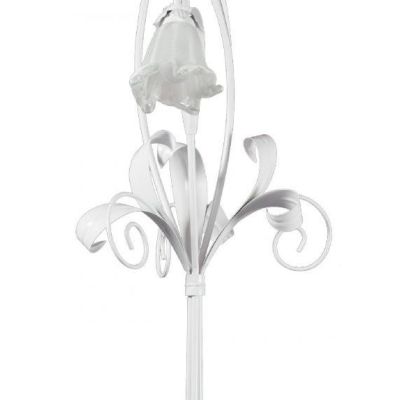 SHABBY CHIC PIANTANA CLASSICA 3 LUCI BIANCA CON DIFFUSORI FLOREALI IN VETRO DECORATO Padana Lampadari - Cristalensi Shop Online