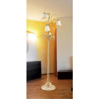 468-PT3 ANASTASIA PIANTANA IN METALLO AVORIO-ORO CON 3 DIFFUSORI IN VETRO A SCAVO Padana Lampadari - Cristalensi Shop Online