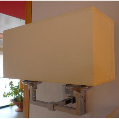 LEDA AP2 LAMPADA DA PARETE CROMO LUCIDO CON PARALUME DI TESSUTO RETTANGOLARE CRISTALENSI TUSCANY - Cristalensi Shop Online