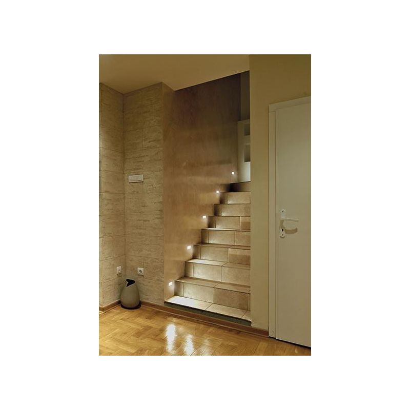 4156 INCASSO SEGNAPASSO RETTANGOLARE IN GESSO A LED 5,5W VERNICIABILE 9010 BELFIORE - Cristalensi Shop Online