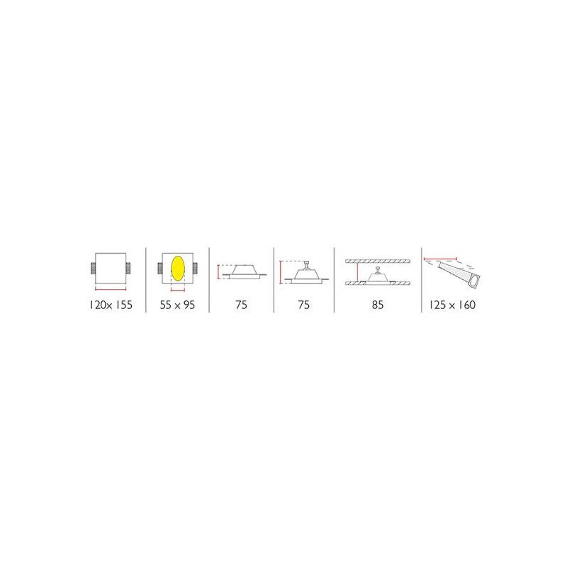 4164 INCASSO IN GESSO CRISTALY VERNICIABILE A LED PER LAMPADINA GU10 9010 BELFIORE - Cristalensi Shop Online