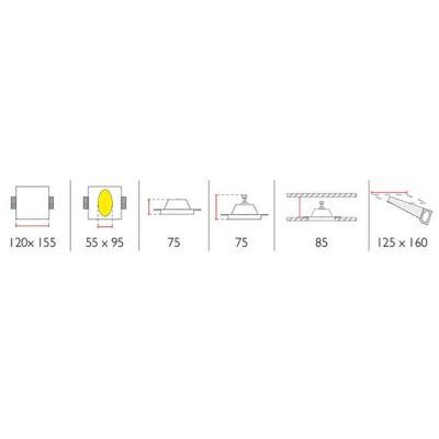 4164 INCASSO IN GESSO CRISTALY VERNICIABILE A LED PER LAMPADINA GU10 9010 BELFIORE - Cristalensi Shop Online