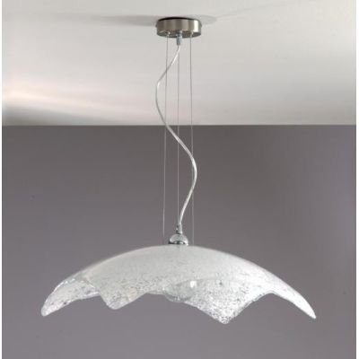 TATIANA SOSPENSIONE IN VETRO LAVORATO CON DETTAGLI IN METALLO CROMO DISPONIBILE IN 3 COLORI Padana Lampadari - Cristalensi Shop 