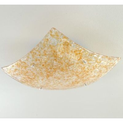 TATIANA PLAFONIERA 40x40 IN VETRO LAVORATO CON DETTAGLI IN METALLO CROMO DISPONIBILE IN 3 COLORI Padana Lampadari - Cristalensi 