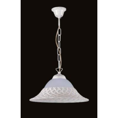 PAMELA SOSPENSIONE SINGOLA D45 CLASSICA METALLO BIANCO-ARGENTO DIFFUSORE IN VETRO ALABASTRO Padana Lampadari - Cristalensi Shop 