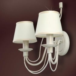 SIENA APPLIQUE CLASSICA 2 LUCI IN METALLO AVORIO O RUGGINE CON PARALUMI IN TESSUTO Padana Lampadari - Cristalensi Shop Online 2
