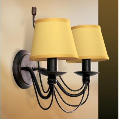SIENA APPLIQUE CLASSICA 2 LUCI IN METALLO AVORIO O RUGGINE CON PARALUMI IN TESSUTO Padana Lampadari - Cristalensi Shop Online