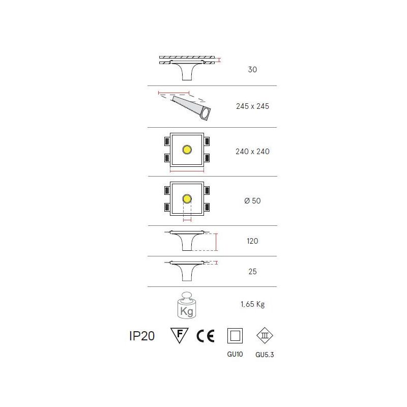 8935G INCASSO 9010 BELFIORE IN CRISTALY VERNICIABILE CON LAMPADINA GU10 LED 9010 BELFIORE - Cristalensi Shop Online