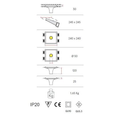 8935G INCASSO 9010 BELFIORE IN CRISTALY VERNICIABILE CON LAMPADINA GU10 LED 9010 BELFIORE - Cristalensi Shop Online