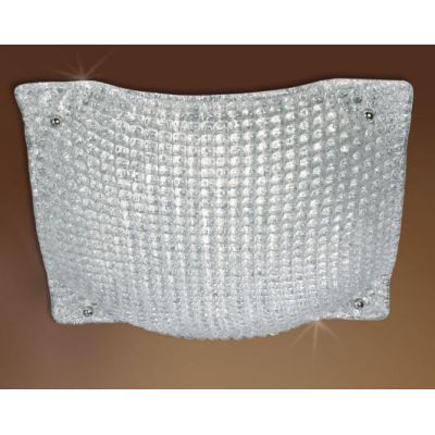 DORA PLAFONIERA GRANDE 50X50 IN VETRO CRISTALLO O AMBRA CLASSICA Padana Lampadari - Cristalensi Shop Online