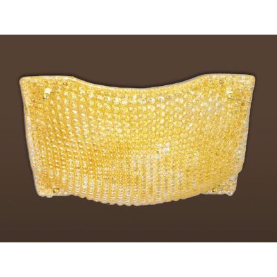 DORA PLAFONIERA GRANDE 50X50 IN VETRO CRISTALLO O AMBRA CLASSICA Padana Lampadari - Cristalensi Shop Online