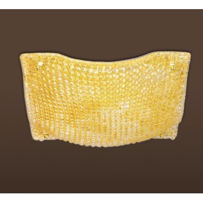 DORA PLAFONIERA PICCOLA 30X30 IN VETRO CRISTALLO O AMBRA CLASSICA Padana Lampadari - Cristalensi Shop Online