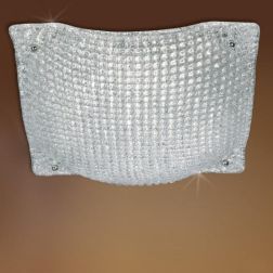 DORA PLAFONIERA PICCOLA 30X30 IN VETRO CRISTALLO O AMBRA CLASSICA Padana Lampadari - Cristalensi Shop Online 2