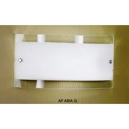 ARIA LAMPADA DA PARETE IN VETRO BIANCO BORDO TRASPARENTE LUCE DIFFUSA Illuminando - Cristalensi Shop Online 2