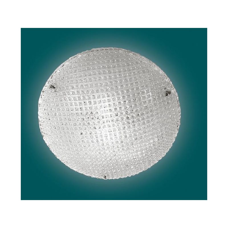 TEA PLAFONIERA ROTONDA DIAMETRO CM 40 IN VETRO CRISTALLO O AMBRA Padana Lampadari - Cristalensi Shop Online