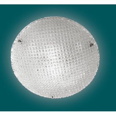 TEA PLAFONIERA ROTONDA DIAMETRO CM 40 IN VETRO CRISTALLO O AMBRA Padana Lampadari - Cristalensi Shop Online