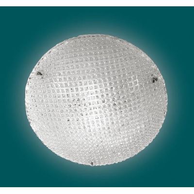 TEA PLAFONIERA ROTONDA DIAMETRO CM 30 IN VETRO CRISTALLO O AMBRA Padana Lampadari - Cristalensi Shop Online