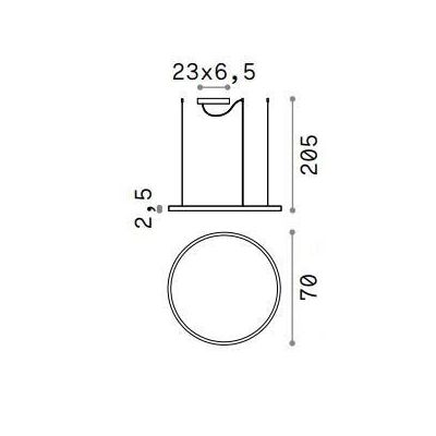 SOSPENSIONE MODERNA FORMA CIRCOLARE DIAMETRO CM 70 LED INTEGRATO 38W LUCE 3000K-4000K BIANCO O NERO CRISTALENSI - Cristalensi Sh