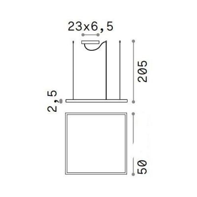 ORACLE SLIM SOSPENSIONE MODERNA QUADRATA 3 MISURE LED INTEGRATO LUCE 3000K BIANCO O NERO Ideal Lux - Cristalensi Shop Online
