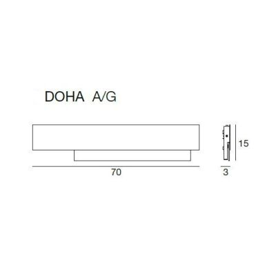 DOHA LAMPADA DA PARETE GRANDE A LED 25W 3000K 4 FINITURE COLORE GEA LUCE - Cristalensi Shop Online